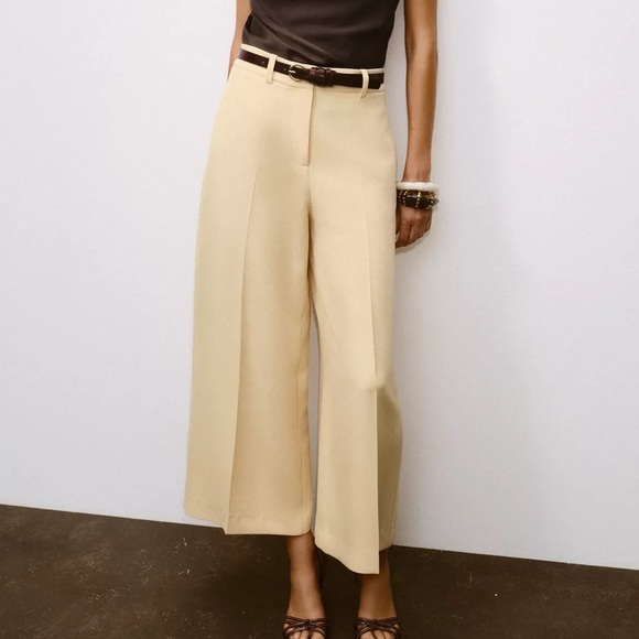 Zara Pants - Zara yellow Wide-Leg pants